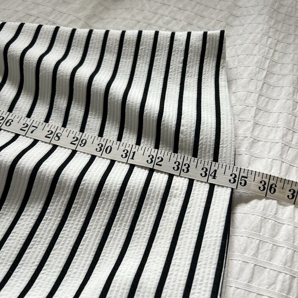 Anthropologie Maeve Mitred Diamond Stripe Dress Pleated FIt+Flare Pockets Size 8 - Picture 11 of 16